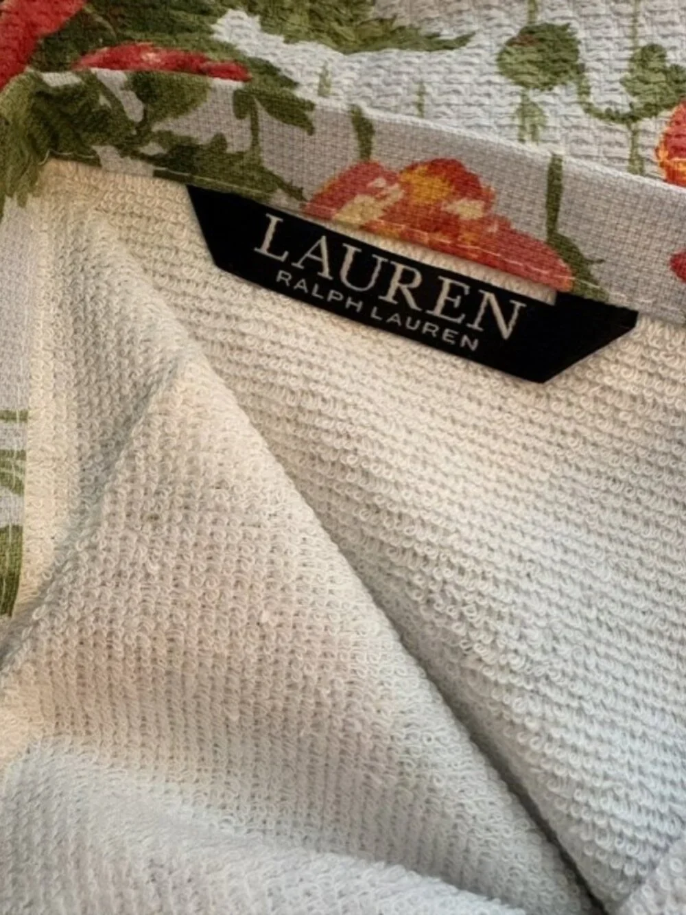 Lauren Ralph Lauren Kitchen Towels Dishcloths 3pc Floral Yellow White Stripe NWT